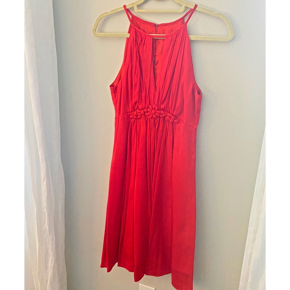 Red Satin-like Formal Dress Size Small